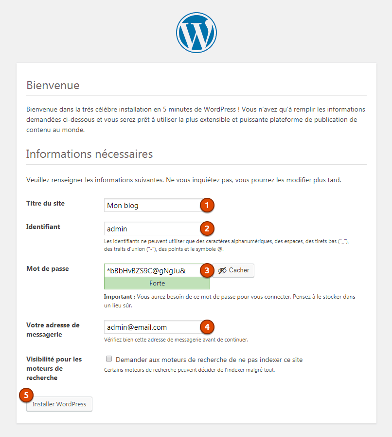 Wordpress configuration 4